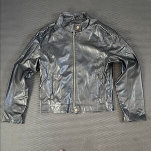 Atmosphere Sleek Black Faux Leather Jacket Sz M